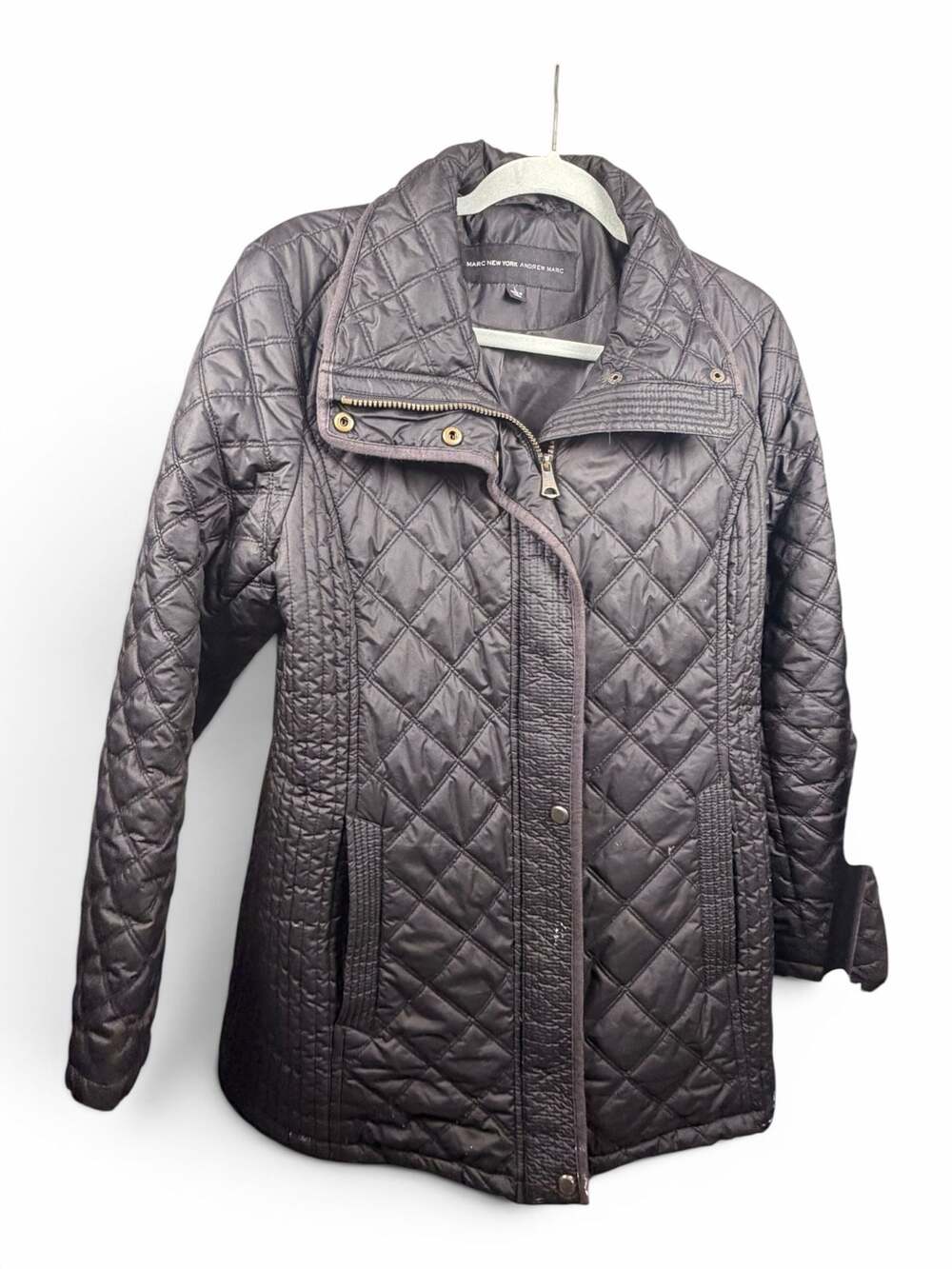 Marc New York Andrew Marc Black Quilted Jacket Size L